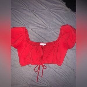 Lane 201 Red Cropped Top